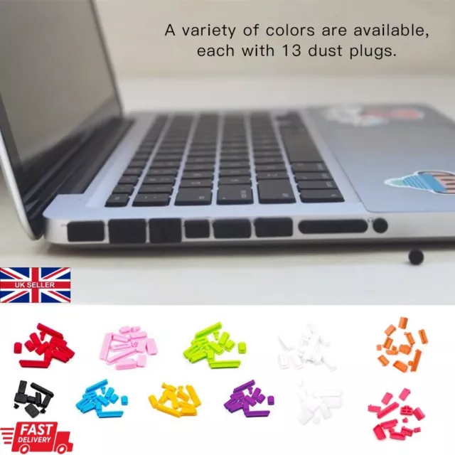 13pcs Universal Protective USB Ports Anti-Dust Plug Cover Stopper Laptop PC UK