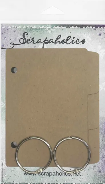 Paquete de 3 mini álbum Scrapaholics chipboard corte láser de 2 mm carpeta de archivo grueso, 5,5"x4.