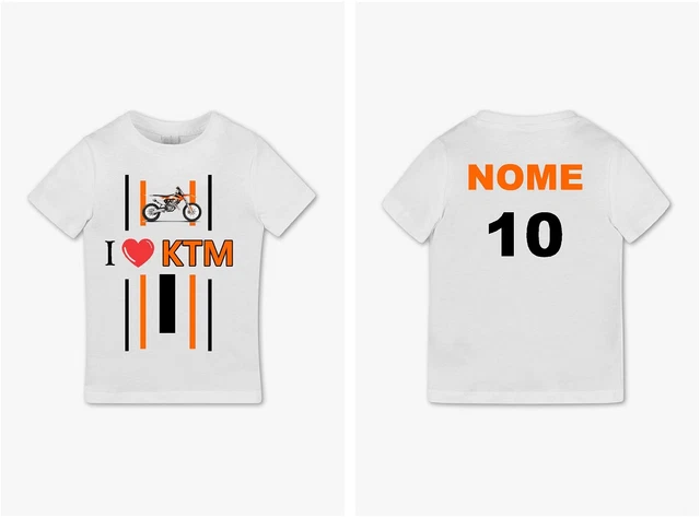tshirt maglietta bimbo Stampa moto ktm personalizzata nome e numero bambino