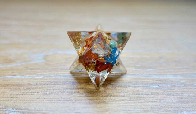 Orgone Merkaba Point Chakra Stone Healing Rock Reiki Natural Resin Gemstone