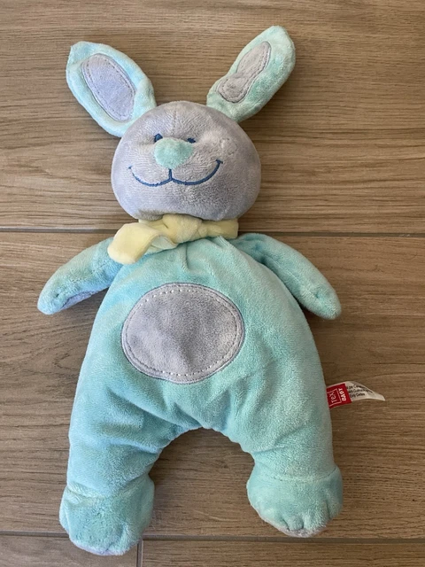Peluche Lapin Doudou Playskool Vintage - étoiles Orange Et Bleu - 25 Cm - Bon état