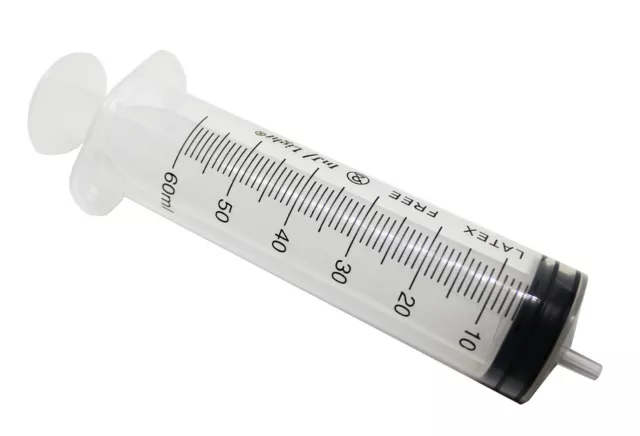 Seringue excentrique à glissement Luer 60 ml rayons injection médicale stérile hypodermique Royaume-Uni CE