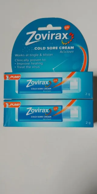 2 X-Zovirax Cold Sore Cream  New Uk Stock Exp 11-2024 100%