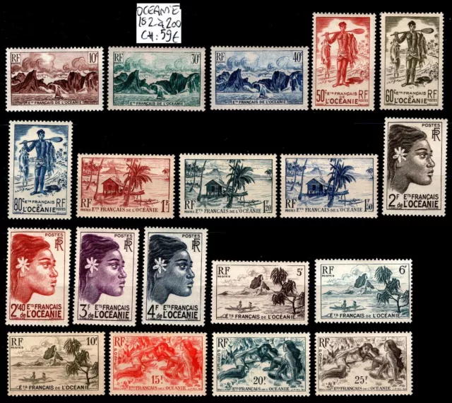 OCEANIE : Série 182 à 200, Neufs * = Cote 59 € / Lot Timbres COLONIES