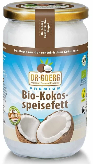 25,98 €/L Dr. Goerg Premium grasso di cocco biologico 500 ml olio di cocco friggere