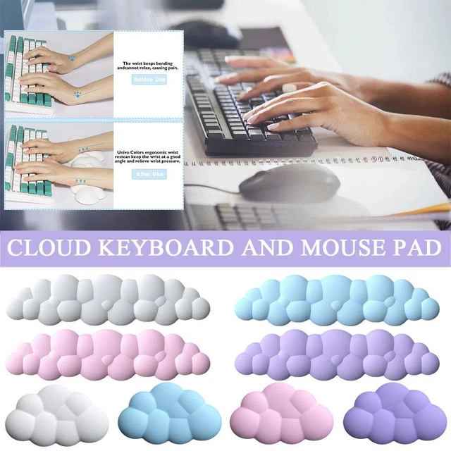 Set De 2 Repose-poignets Pour Clavier Et Souris - En Coton Doux, élastique - Réduit La Fatigue, Pour Bureau, Gaming