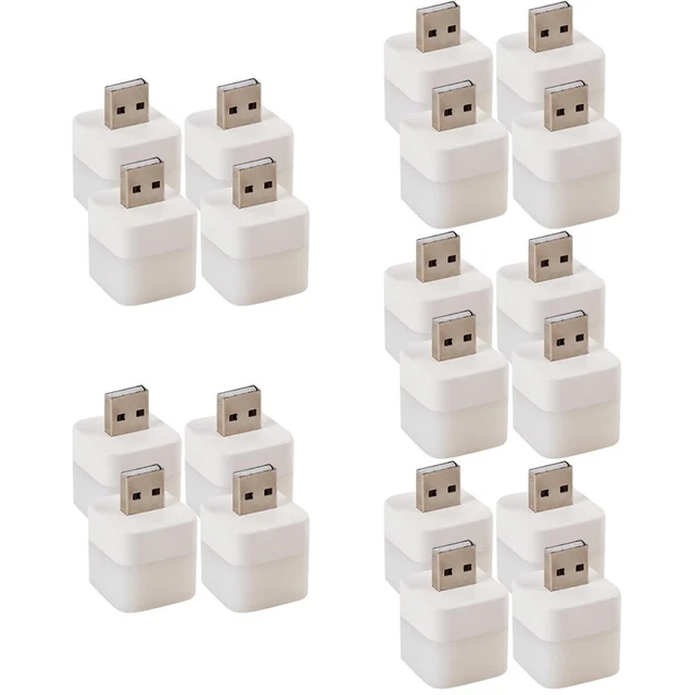 5 COUNT MINI Night Lamps Nightlight Compact LED Bulb Square Small