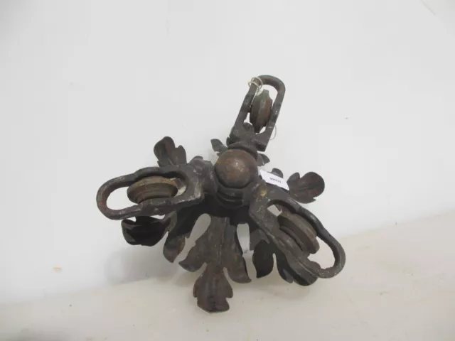 Victorian Iron Ceiling Light Hook Chandelier Rose Old Antique Rise & Fall Pulley