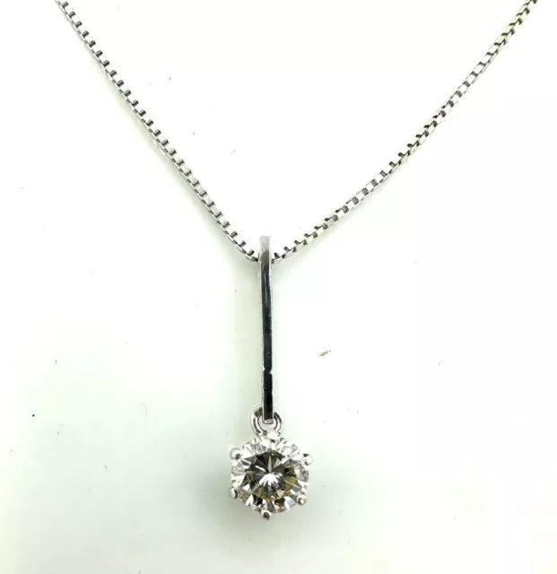 MAGNIFIQUE COLLIER OR 18 CARATS - Solitaire diamant 0,90 carat (H/VS2) - 4,62 g