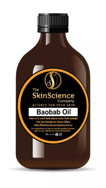 Organic Baobab Seed Oil 100% Pure Natural Undiluted Cold Pressed Carrier Oil