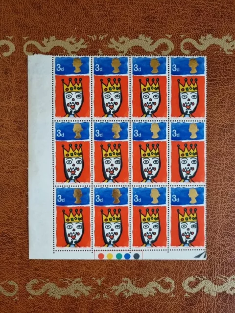 1966 SG713 3d Christmas W109 Traffic Light Block of 12 MNH Stamps