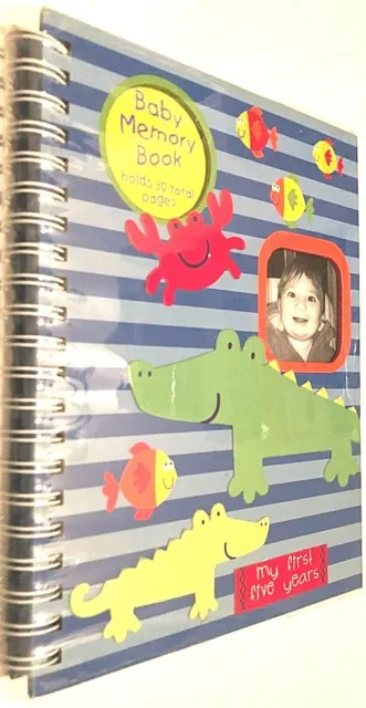 A.D. Sutton Sons Alligator Fish Blue Stripes 30 Pages Sunshine Baby Memory Book