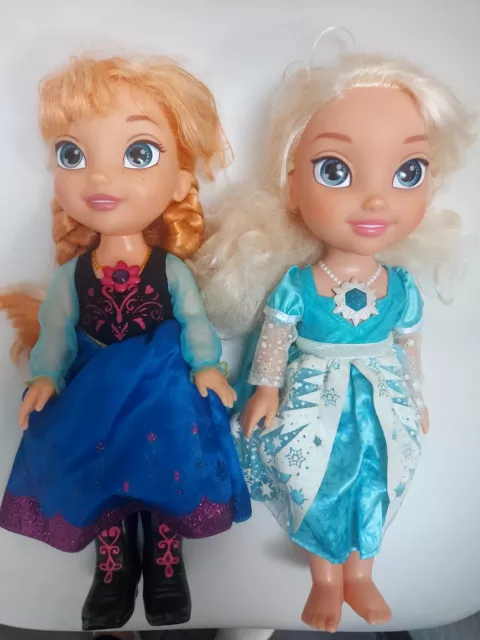Jakks Pacific Disney Frozen Glow Elsa and Anna  Dolls Sing Lights Up 13"interact