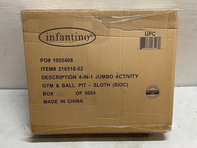 Infantino 4-in-1 Sloth Jumbo Baby Activity Gym & Ball Pit - Combination Baby