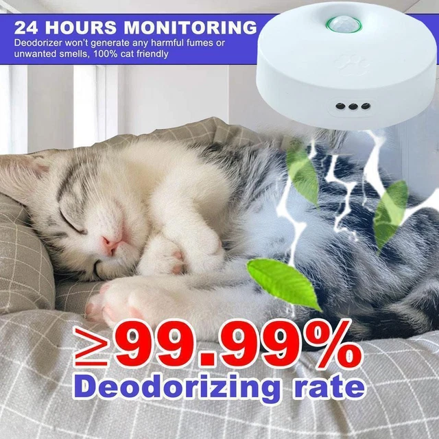 Smart Cat Odor Purifier Automatic Cat Litter Box Deodorizer For Pet O6Q7