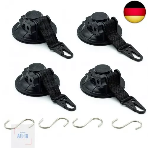 Vicera 4er Set Saugnapf Haken • Saughaken Extra Stark • Saugnäpfe Camping Wohn