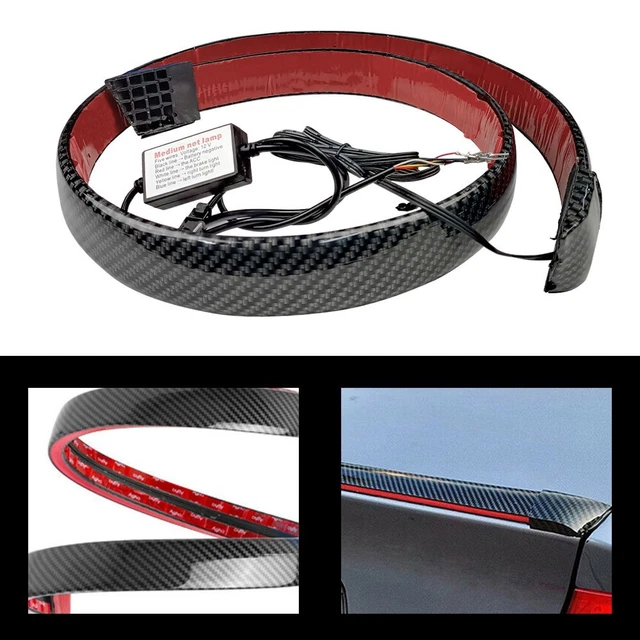 1X Car Carbon Fiber Rear Wing Lip Spoiler Tail Brake Light Trunk Roof Trim Decor