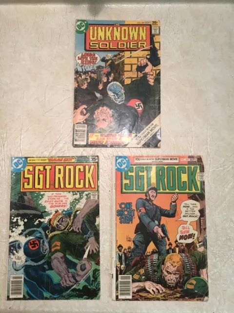 Sgt. Rock (1977) #308 #314 # 207 Joe Kubert Cover Lot Of 3 Books