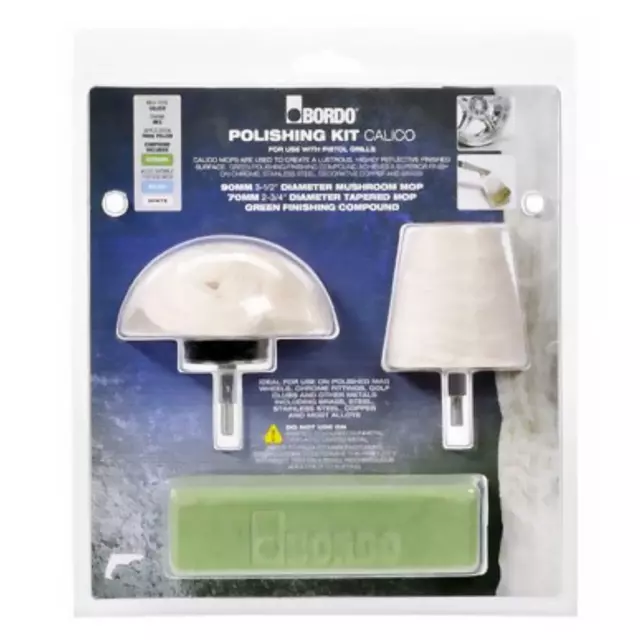 Bordo CALICO POLISHING KIT 3Pcs For Chrome,Copper, Brass,Stainless Steel 5200-S1