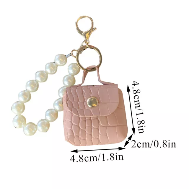 Mini Chaîne De Perles En Cuir Pu Porte-Monnaie Kawaii Porte-Clés Sac F 3