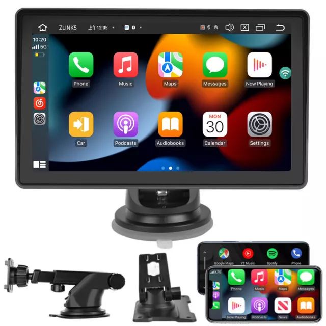 7 Inch Portable Car Radio Touch Screen Wireless Apple Carplay Android Auto BT FM