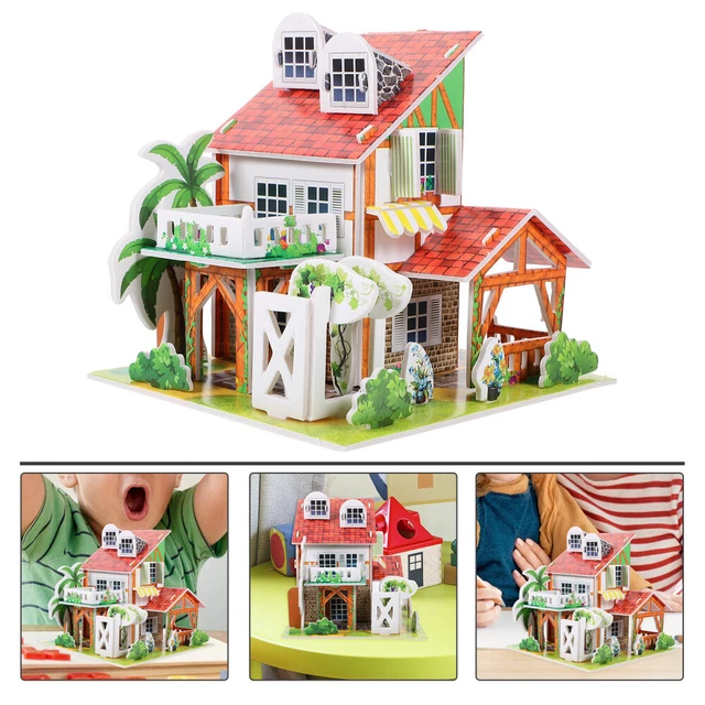 Paper Child Assembly Cabin Model 3 Year Old Crafts DIY Small
