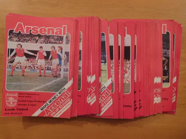 Arsenal Home Programmes 1978/79 - Select from the drop down menu