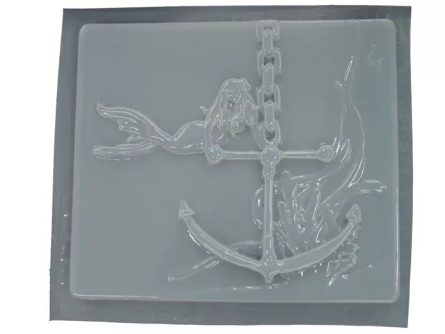 Mermaid Anchor Plaque Plaster, Concrete Mold 7154 Moldcreations