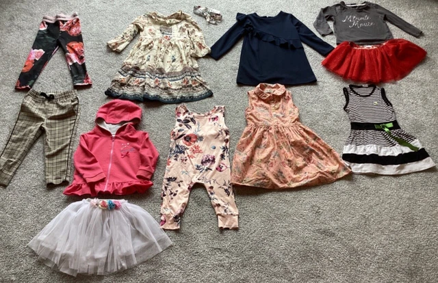 Girls clothes bundle 18-24 months- dresses and skirts, trousers, Tops 11 pieces