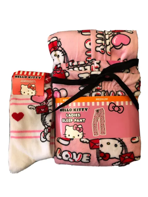 Sanrio Women's Hello Kitty Size M Valentines Day Pajama Pants And Socks