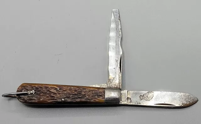 Camillus Cutlery Co. Camillus N.y.  2 Blade  Lockback  Knife Bone Stag