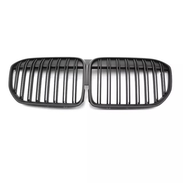 Double Line Matte Black Front Grill Center Grille For 20-22 BMW 7 Series G11 G12