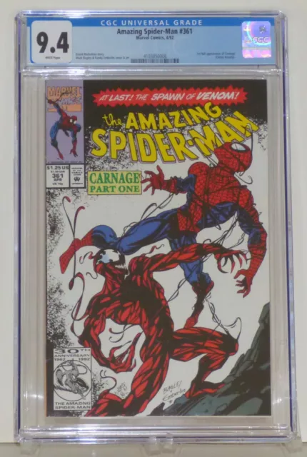 The Amazing Spider-Man #361 CGC 9.4 First appearance of Carnage (spawn of Venom)
