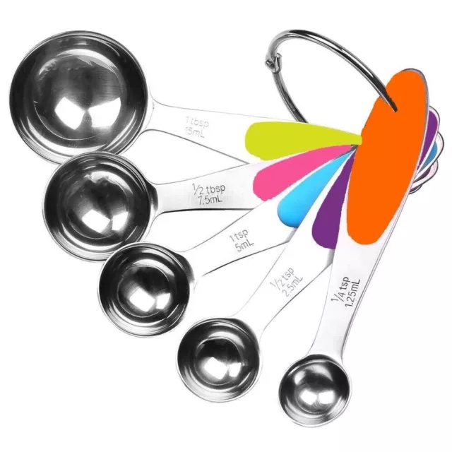 Juego apilable de 5 cucharas medidoras de acero inoxidable - Juego de...