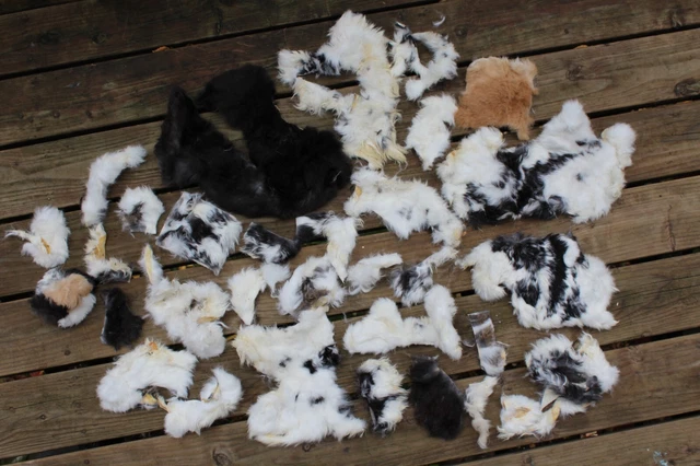 Rabbit Fur Pelt Natural Assorted Earth Tones Single Pelt Animal Leather