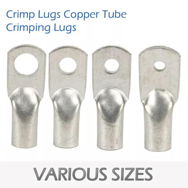 25mm2 COPPER TUBE TERMINALS CRIMP LUGS BATTERY WELDING CABLE LUG RING CRIMP