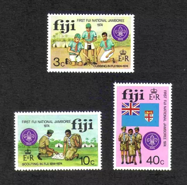 Fiji 1974 1st National Scout Jamboree complete set of 3 values (SG 499-501) MNH