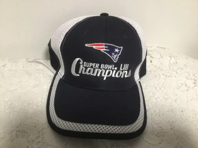 New England Patriots Super Bowl Liii Champions Hat Strap Back Adjustable Nfl Cap