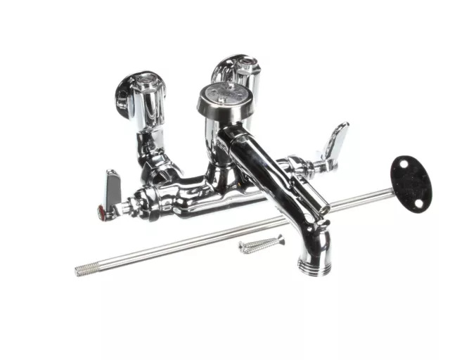 T&S Brass Service Sink Faucet, Wall Mount, Adjustable Center B-0667-POL - Free
