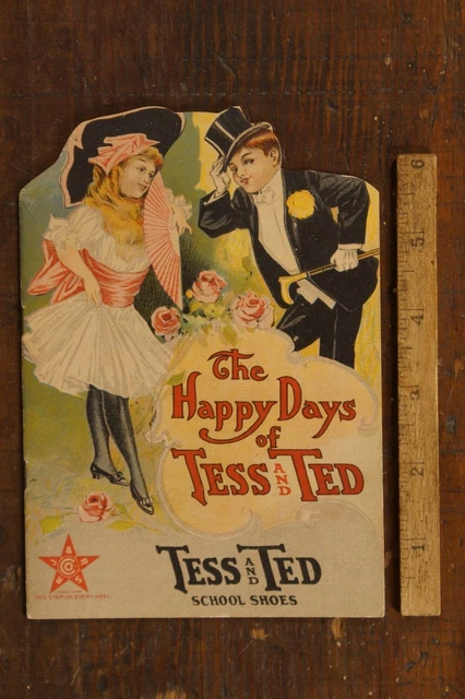 Antique The Happy Days of Tess & Ted School Shoes Advertising Book Chromolith