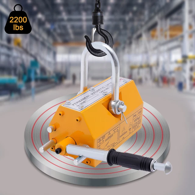 STEEL MAGNETIC LIFTER 2200 LB Metal Lifting Magnet Magnetic Lift Hoist ...