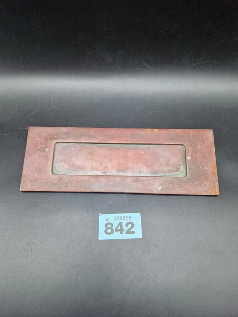 Slot Letterbox Antica Recuperata Ottone Solido 25,5x9 Cm Molla Edoardiana #842
