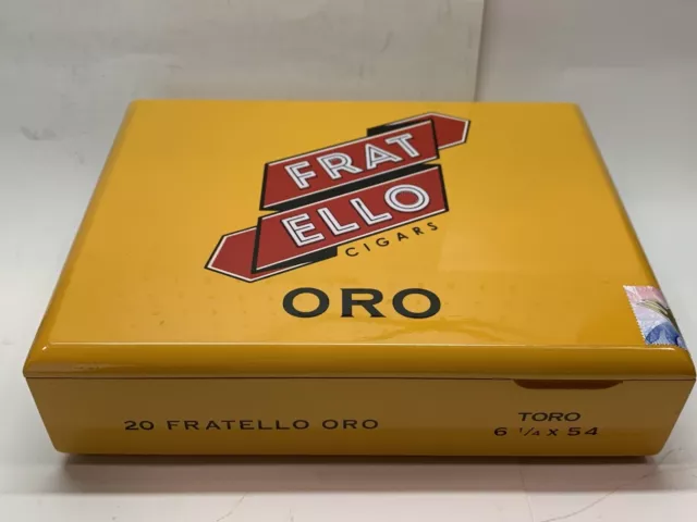 Fratello Oro Toro Empty Yellow Cigar Box - PROCIGAR Wooden Storage Stash Crafts