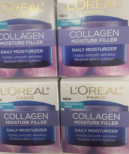 ✦New✦ 4 L'oreal Paris Collagen Moisture Filler Daily Moisturizer Fragrance Free