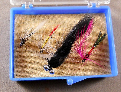 Trout Fishing Lure, Wet / Dry Flies Box Of 4, Pack Fly Hooks,  Lot # 1 As Photo