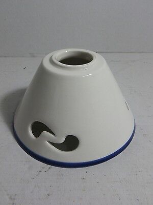 Vetro ricambio paralume coppa ceramica traforata bianca per applique in ottone