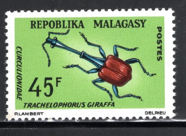 Madagascar Malagasy Republic Stamp Scott #384, Weevil, MLH, SCV$3.25
