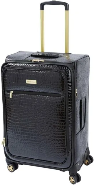 Samantha Brown 22" Exp Spinner luggage Durable croco-embossed 1 Piece - Black -