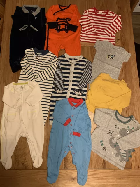 Pacchetto vestiti bambini pigiama top JL Gap Next Carters età 0-3 mesi