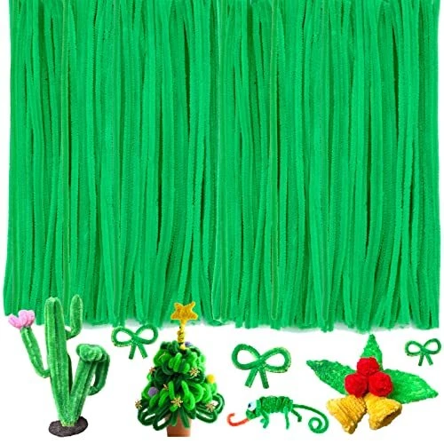 200 piezas limpiadores de tuberías vástago de oruga, limpiadores de tuberías verde claro fruta verde